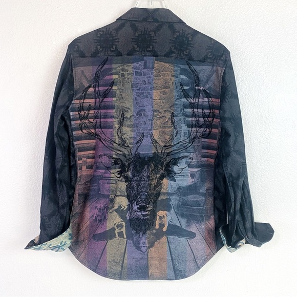 Robert Graham Limited Edition Buck Hunting Cabin Scene Shirt Size S - Picture 1 of 8